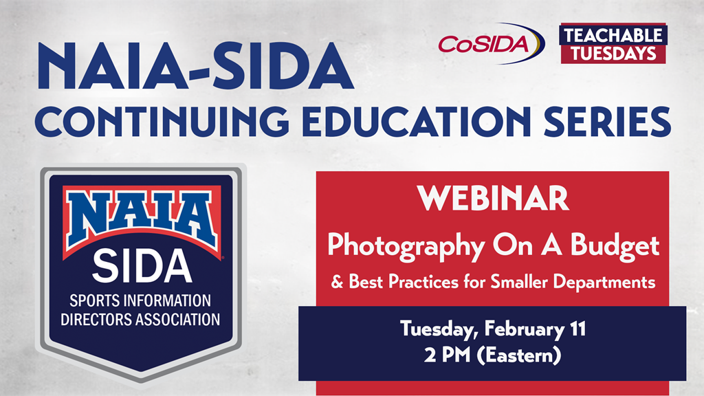 Join Us! NAIA-SIDA Continuing Education Live Webinar: Photography On A Budget & Best Practices For Smaller Departments